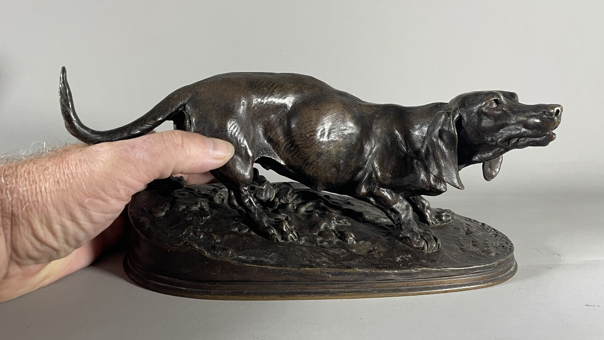 Pj Mêne 1810-1879 Bronze Chien Basset Susse Fondeur-photo-5