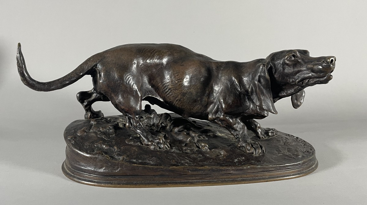Pj Mêne 1810-1879 Bronze Chien Basset Susse Fondeur