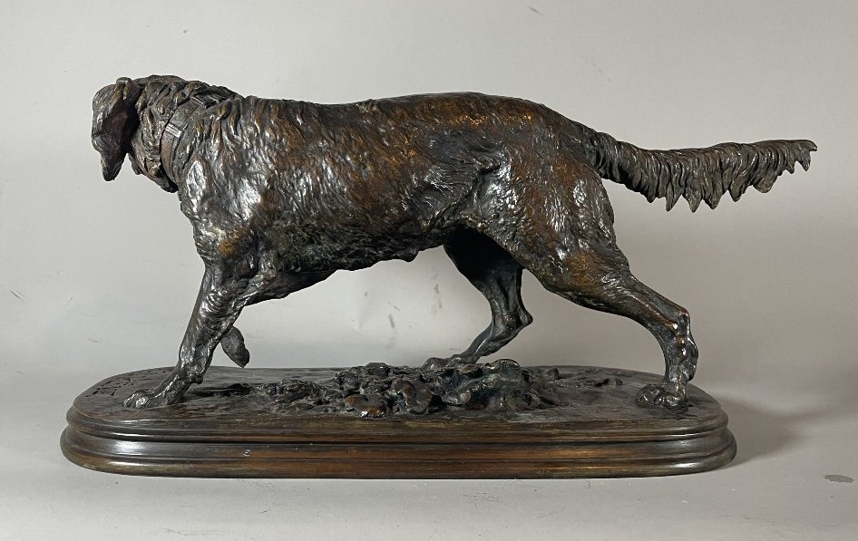 P.j. Mêne 1810–1879 Bronze French Spaniel  -photo-2