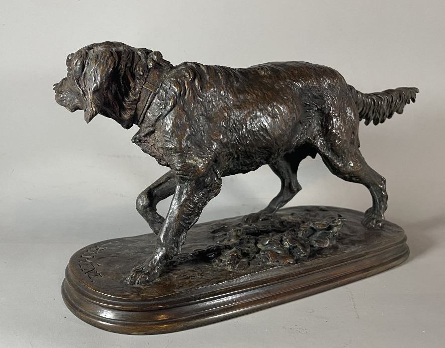 P.j. Mêne 1810–1879 Bronze French Spaniel  -photo-3