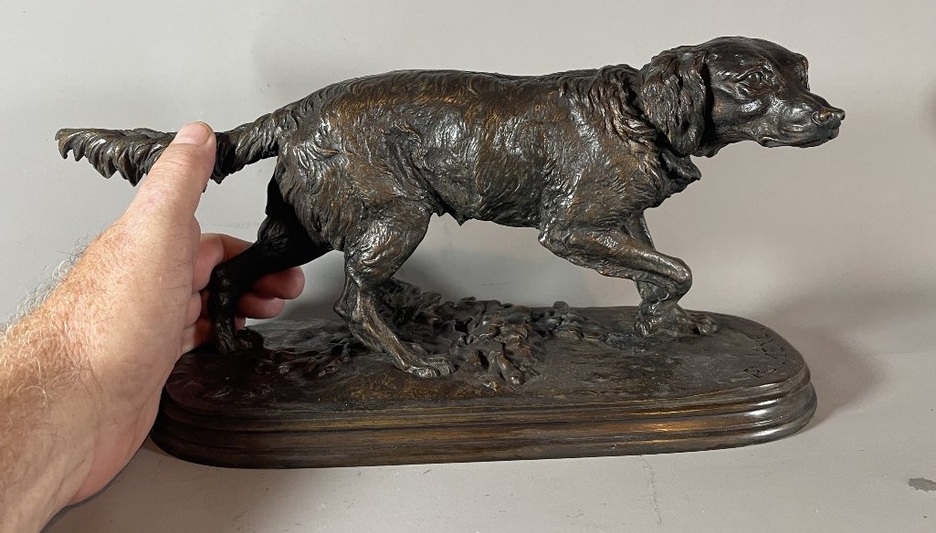 P.j. Mêne 1810–1879 Bronze French Spaniel  -photo-2