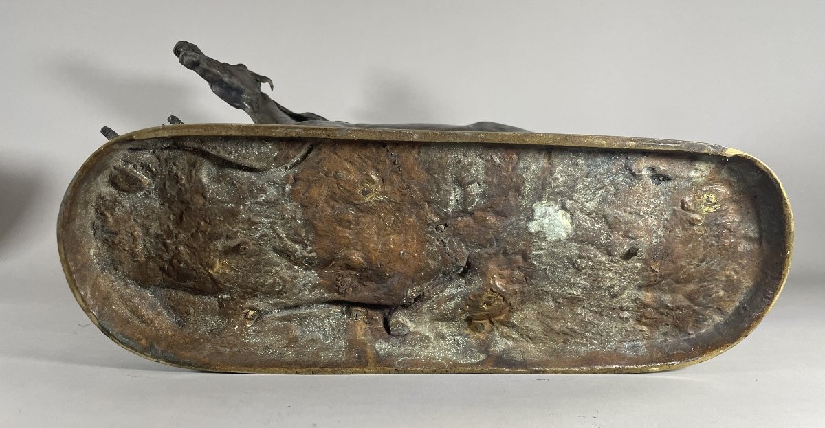 P.J MÊNE 1810-1879 Bronze Cheval à la barrière 1846-photo-3