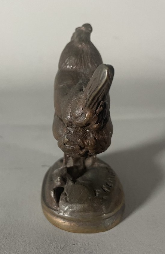 Emmanuel .Fremiet 1824-1910 Bronze, poule de ferme -photo-3