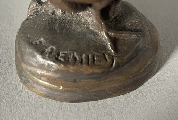 Emmanuel .Fremiet 1824-1910 Bronze, poule de ferme -photo-4