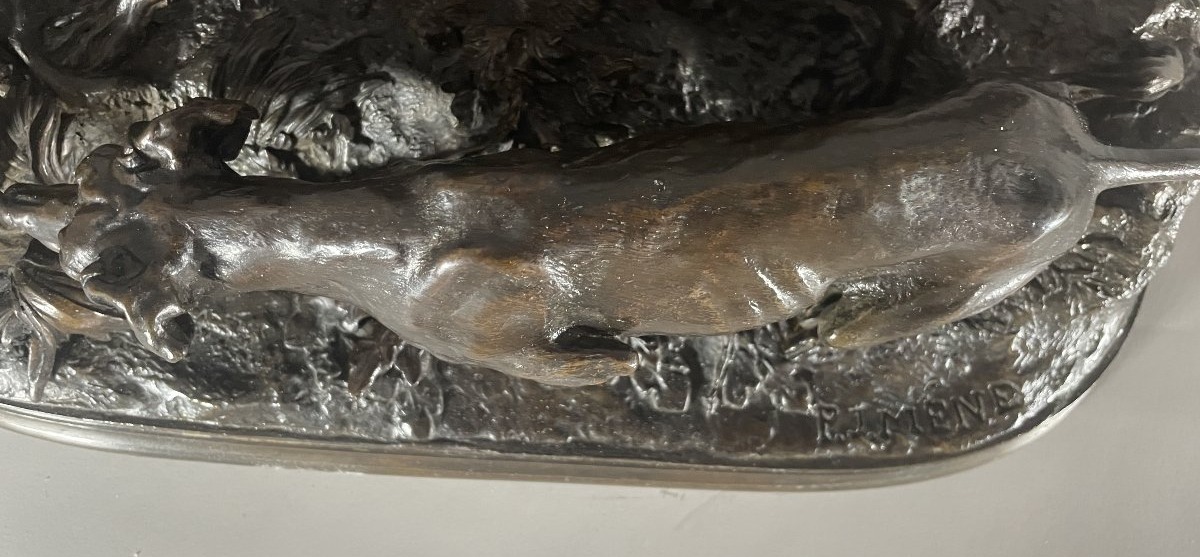 PJ Mêne 1810-1879 Bronze Chasse à la perdrix -photo-2