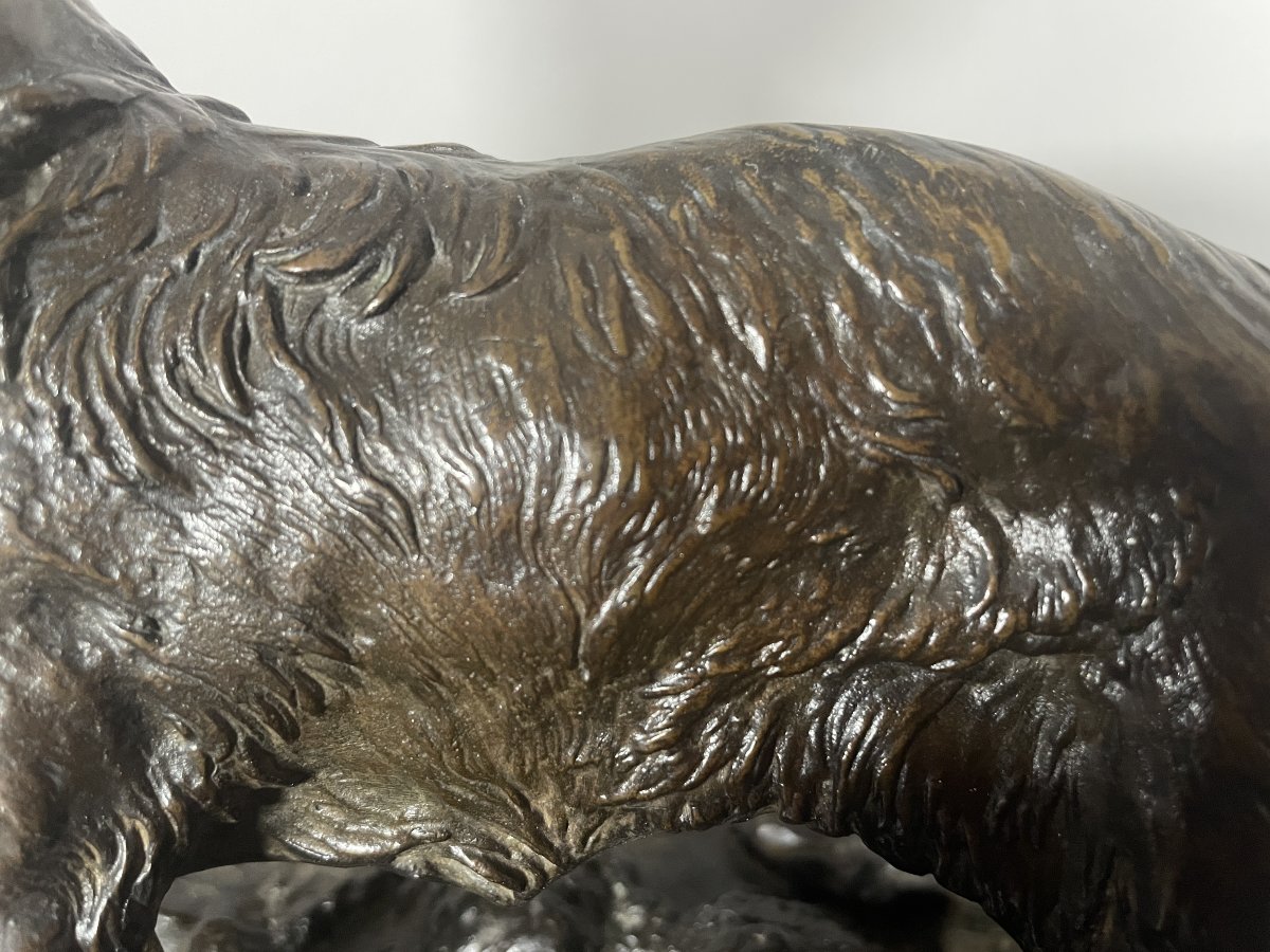 PJ Mêne 1810-1879 Bronze Chasse à la perdrix -photo-3
