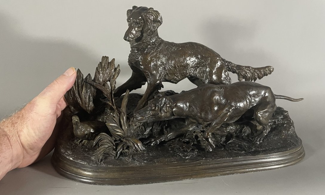 PJ Mêne 1810-1879 Bronze Chasse à la perdrix -photo-5