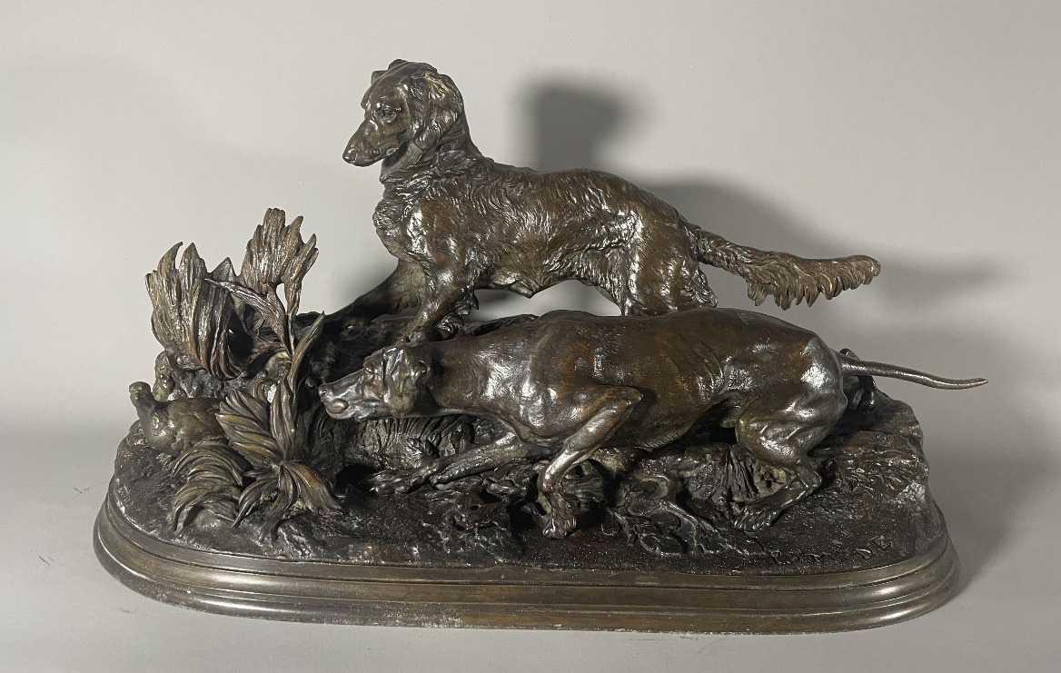 PJ Mêne 1810-1879 Bronze Chasse à la perdrix 