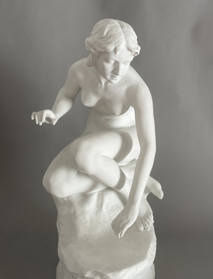 Ernest Tell XIX-XXe Femme nue Biscuit -photo-4