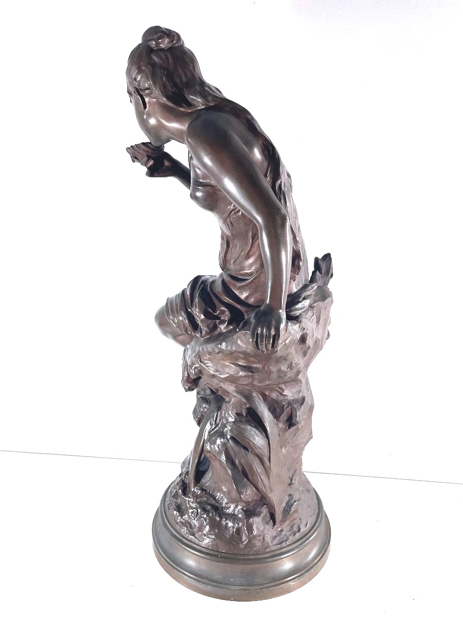 Mathurin Moreau 1822-1919 Bronze "la source"-photo-1