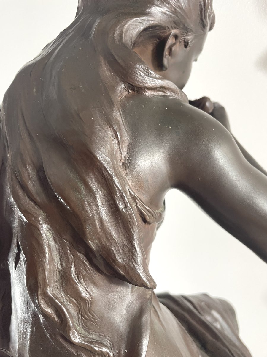Mathurin Moreau 1822-1919 Bronze "la source"-photo-4