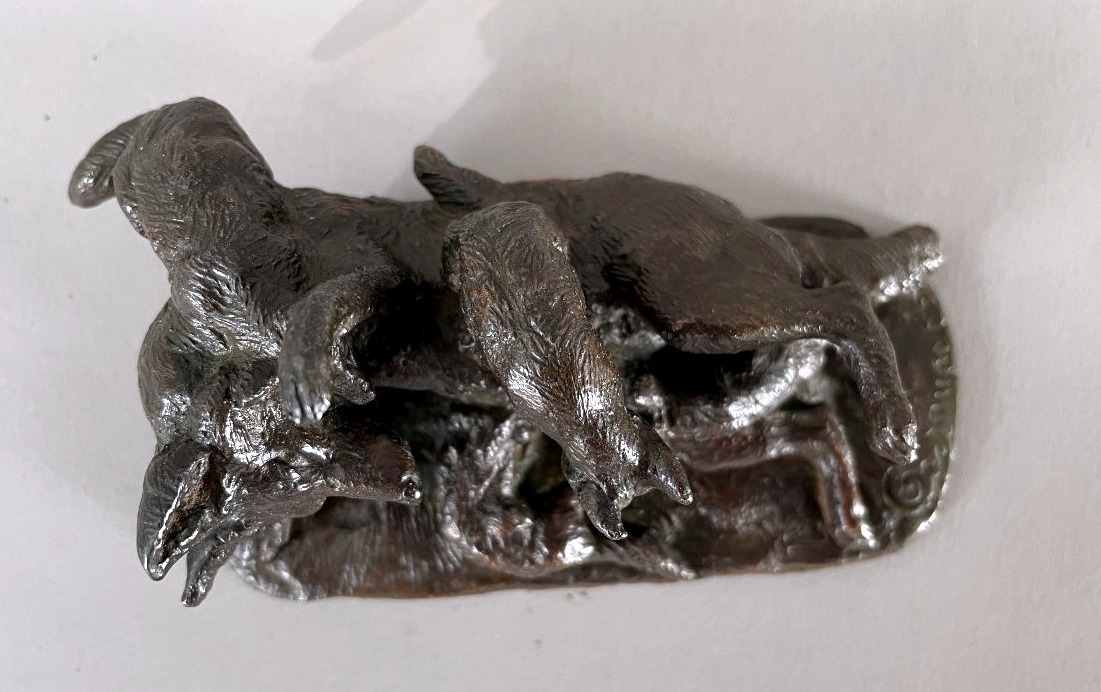 Emile Gouget, 19th Century  Bronze Fox Family -photo-3