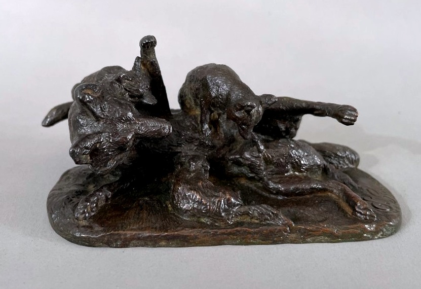 Emile Gouget, 19th Century  Bronze Fox Family 