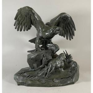 Eagle Holding A Heron 2nd Version Antoine Louis Barye (1795-1875)