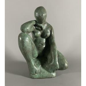 André Jaoul 1928-2000 .Nu assis en bronze sculpteur nîmois
