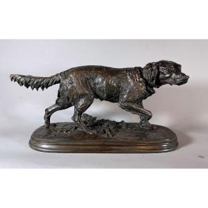 P.J MÊNE 1810-1879 Bronze Epagneul Français