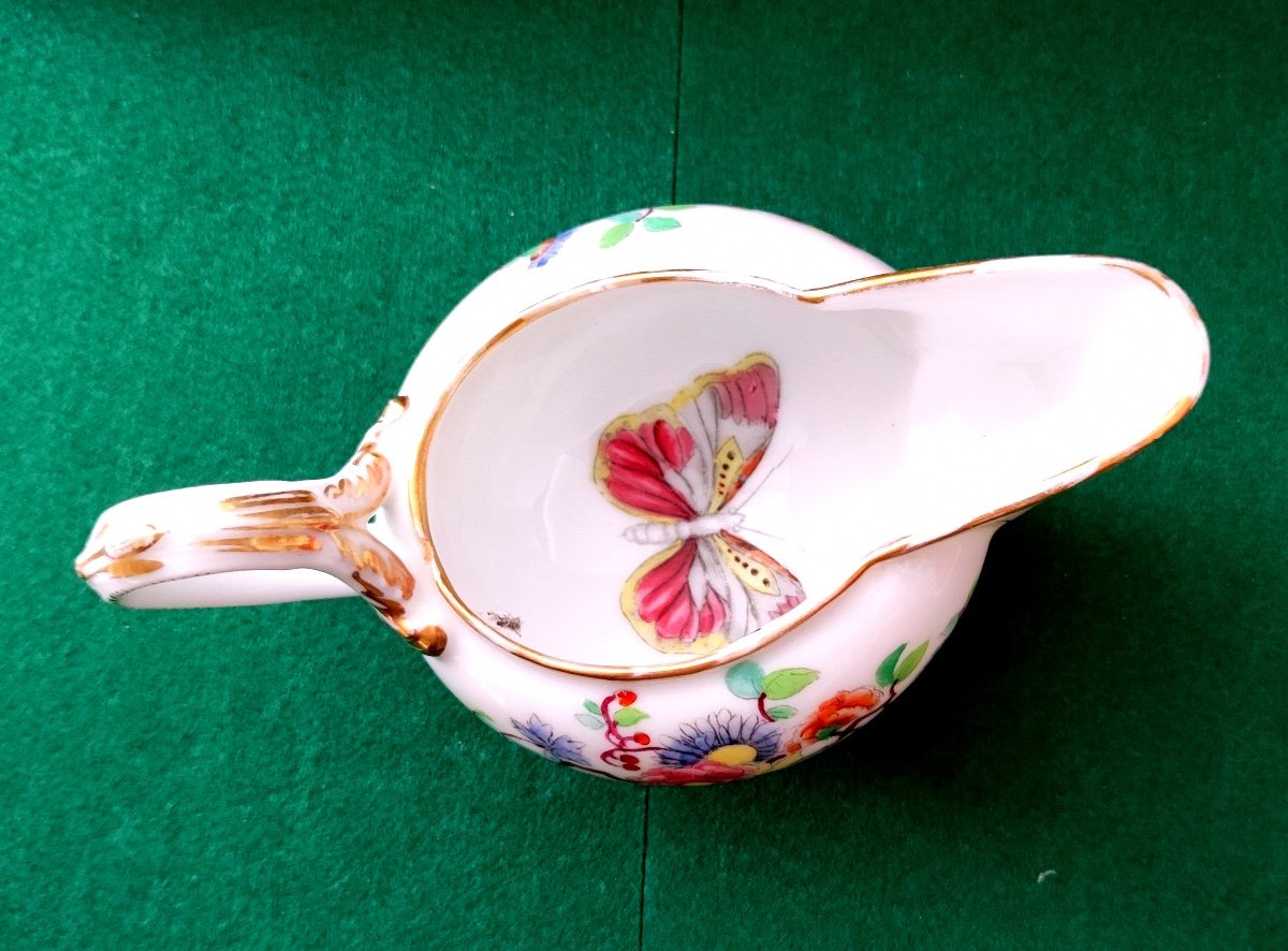 Milk Pot-porcelain From Paris-jacob Petit-monogrammed-floral Decor-gilding-circa 1830-photo-3