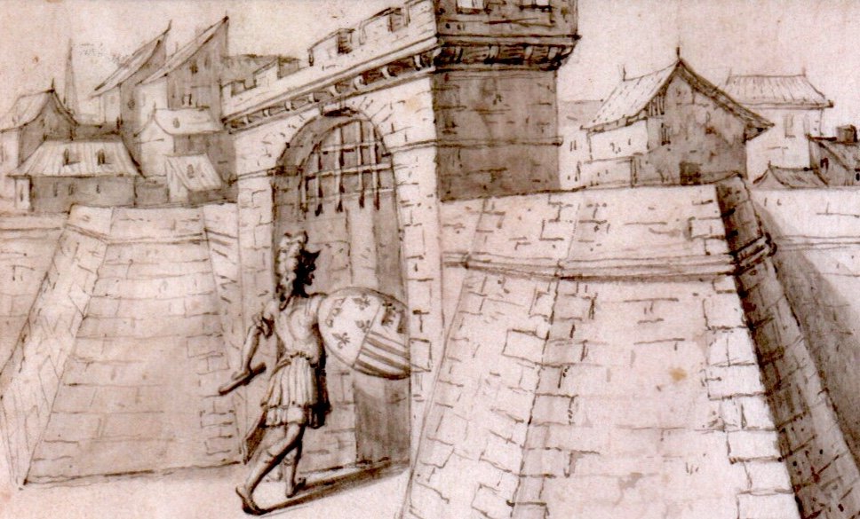 C27/42-DESSIN ORIGINAL-SUR VELIN-PLUME-ENCRE-LAVIS-HENRY BELLANGE-CENTURIE DE NOSTRADAMUS-1632-photo-1