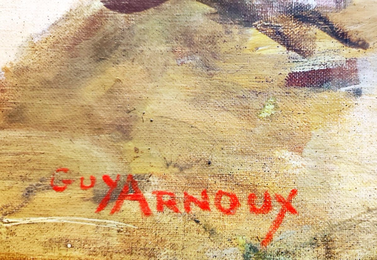 PEINTURE À L'HUILE-GUY ARNOUX-LA POSTE À CHEVAL À LA RÉVOLUTION-LA MALLE POSTE-photo-2