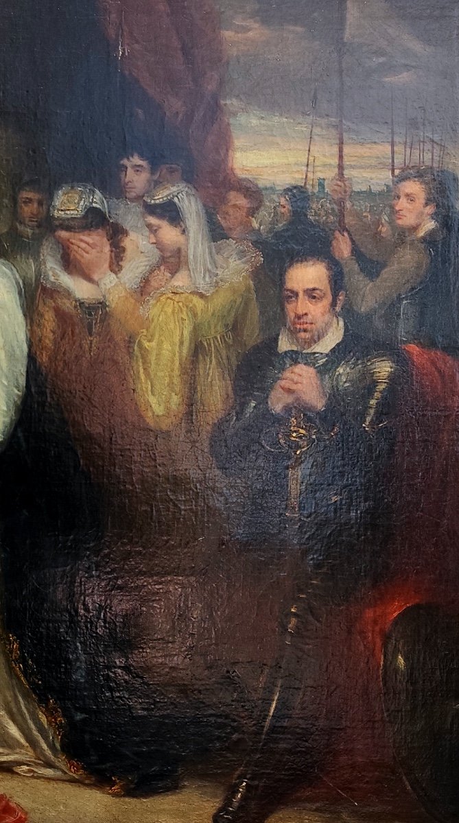 PEINTURE &Agrave; L&#039;HUILE-GEORGES CLINT-R&Eacute;PUDIATION DE LA REINE CATHERINE D&rsquo;ARAGON-1830-photo-4