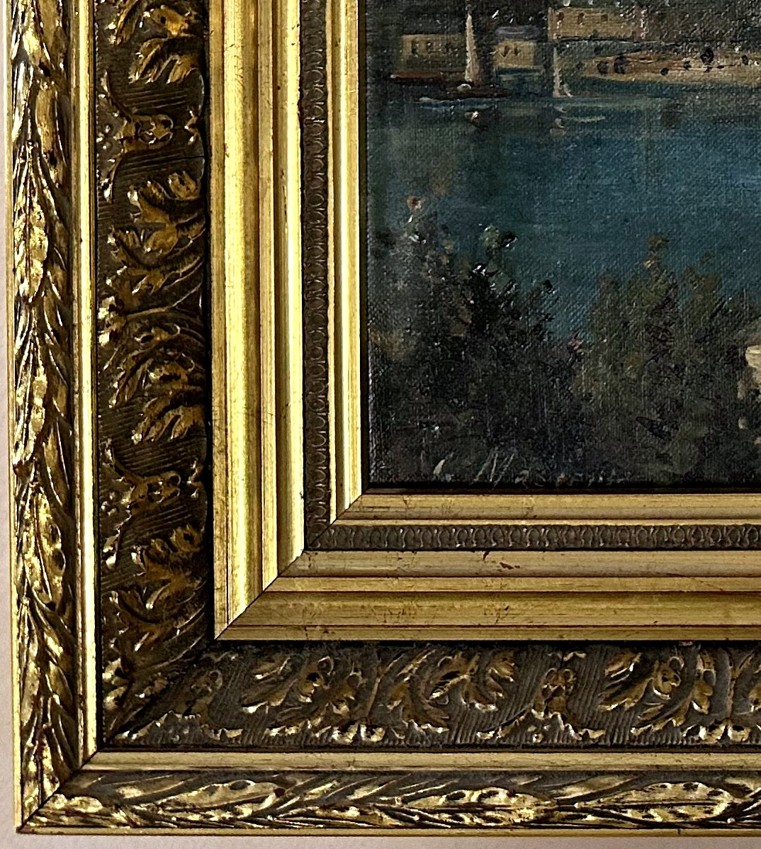 Bout-oil On Canvas-signed-view Of Lucerne – Lakeside And Old Town-switzerland-photo-4