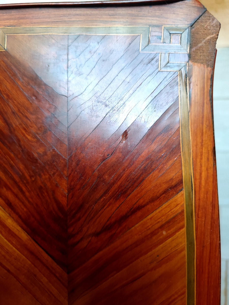 BONHEUR-DU-JOUR-LOUIS XV, XIXE SIÈCLE – MARQUETERIE DE BOIS PRÉCIEUX-photo-2