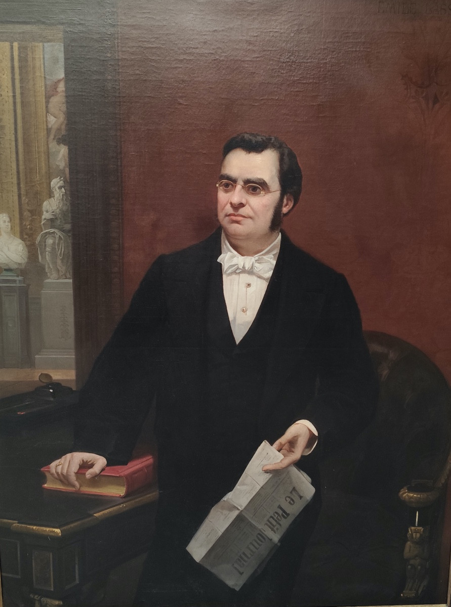 BOUT-HUILE SUR TOILE-SIGNÉE-EMILE LASSALE-PORTRAIT DE MOÏSE POLYDORE MILLAUD-1867-photo-4