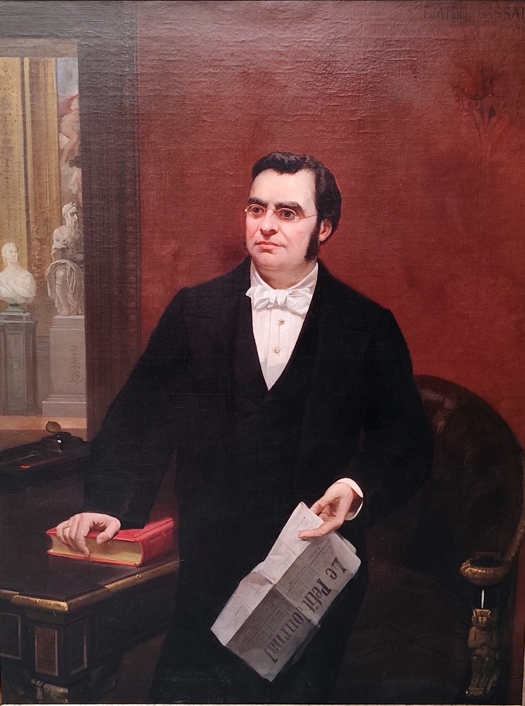 BOUT-HUILE SUR TOILE-SIGNÉE-EMILE LASSALE-PORTRAIT DE MOÏSE POLYDORE MILLAUD-1867