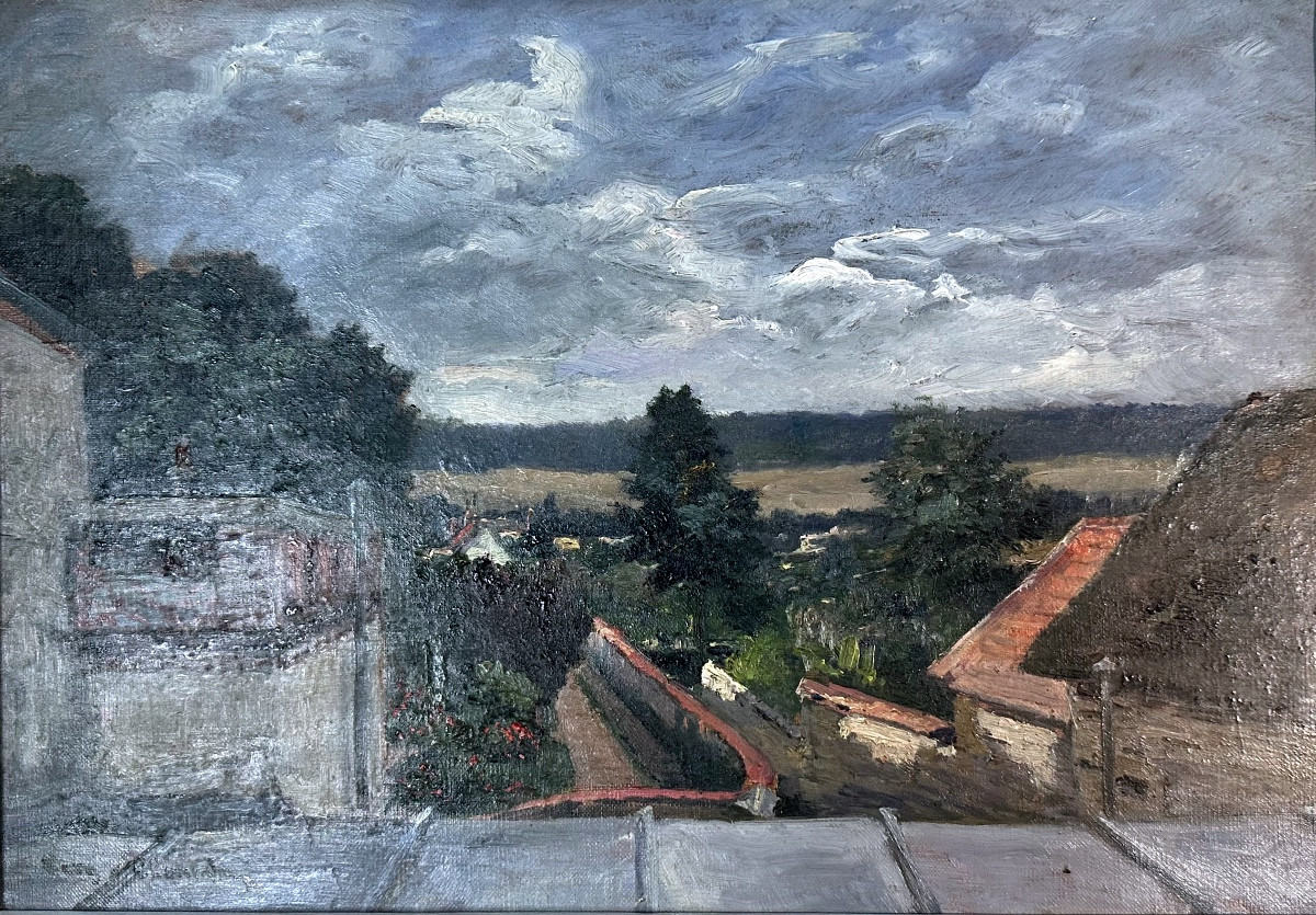 Bout-oil On Canvas-signed-eugène Claude-asnières-view Of The Studio-end Of The 19th Century