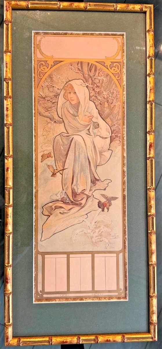 Alphonse Mucha—the Four Seasons—4 Art Nouveau Lithographs—champenois—1897-photo-2