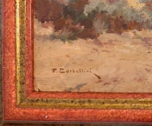 Oil On Panel—signed—françois Corbellini—the Corsican Maquis—1955-photo-2