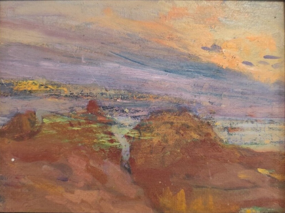BIB 1-HUILE SUR CONTREPLAQUÉ-SIGNÉE-FRANÇOIS CORBELLINI-PAYSAGE CORSE-1955-photo-2