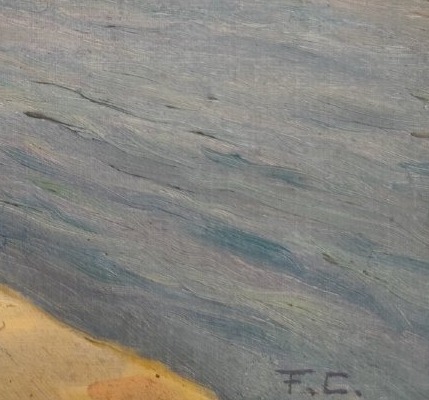 Bib 2—oil On Cardboard—signed—françois Corbellini—the Pier At Ajaccio—corsica—1955-photo-2