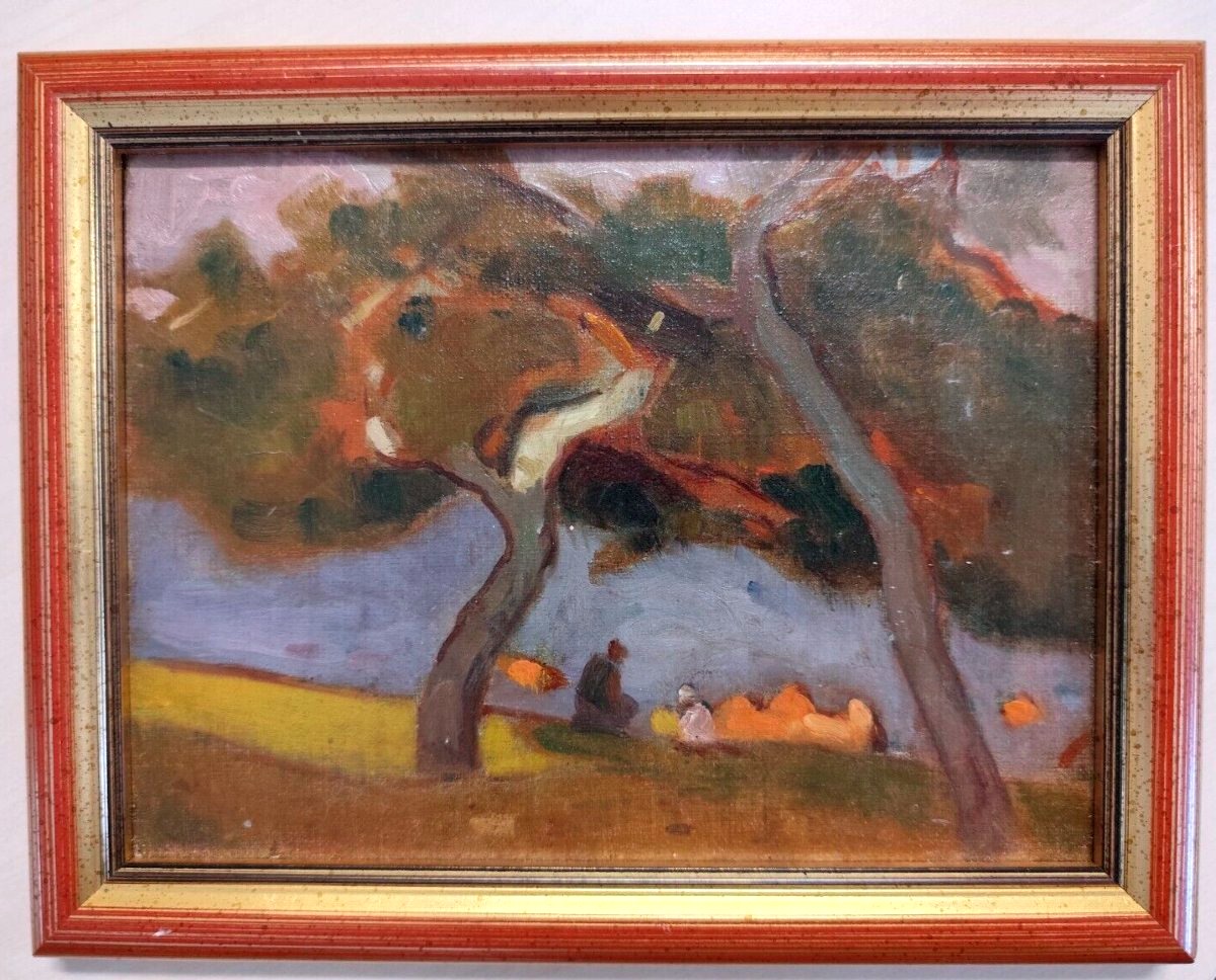 Bib 4—oil On Cardboard—françois Corbellini—resting Among The Trees—corsica—1955