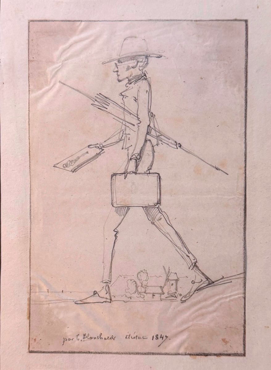 The Outdoor Painter — A Caricatural Self-portrait In étretat — Théophile Blanchard 