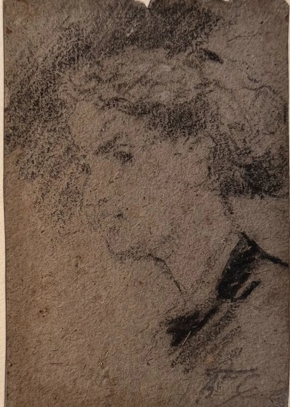 D*C78-ÉTUDE DE TÊTE — PIERRE NOIRE -JEAN-BAPTISTE CARPEAUX-photo-2