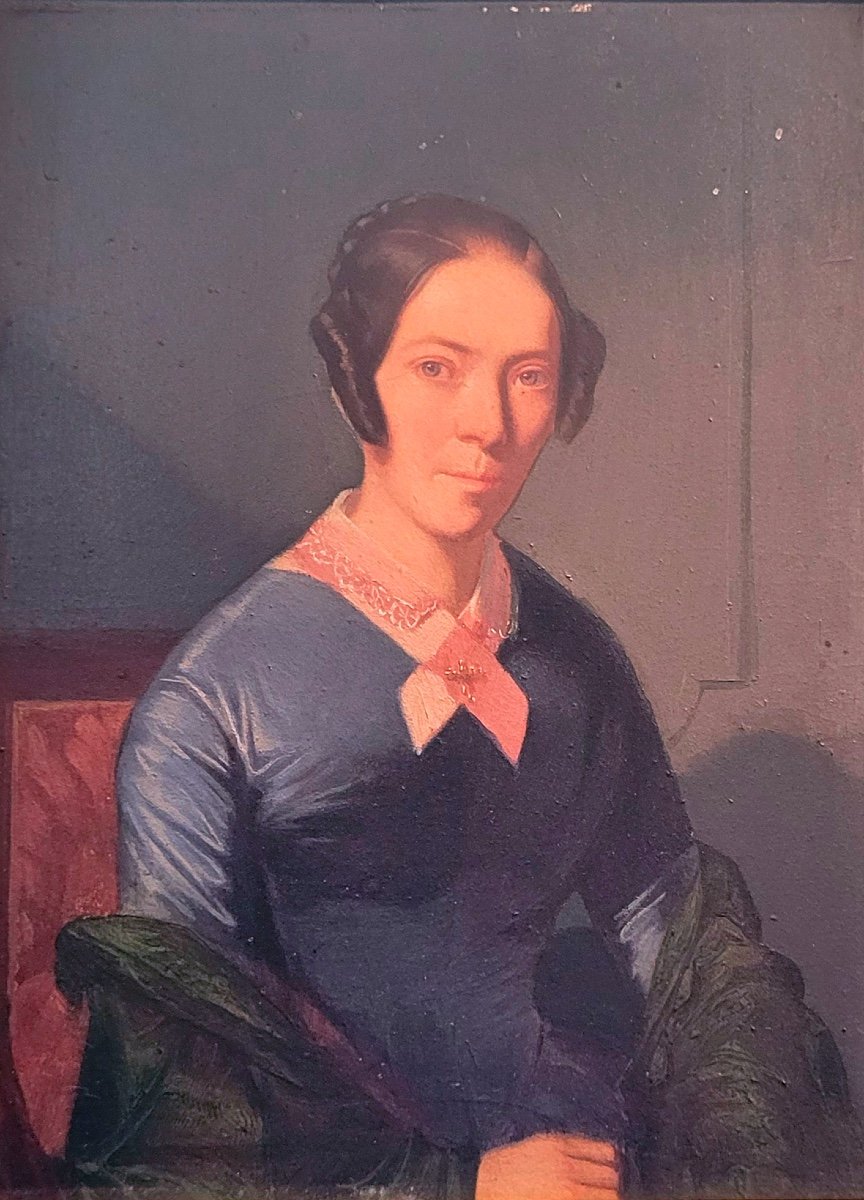 TABLEAU-EDMOND GEFFROY-PORTRAIT DE SA SOEUR-[MME GONARD]-1867-photo-2