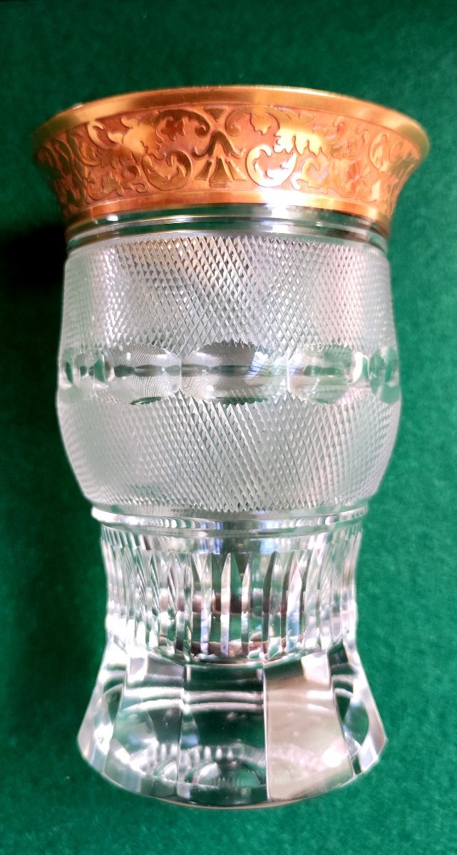 VERRE &Agrave; EAU- EN CRISTAL-MOSER-DORURE-MODEL SPLENDID-24k