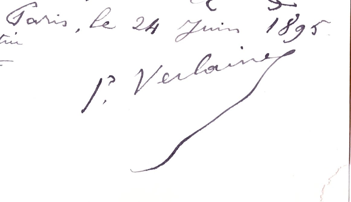 Proa1-signed Autograph Letter-paul Verlaine-poet-[dr Henry Merye]-[jm De Heredia]-1895-photo-1