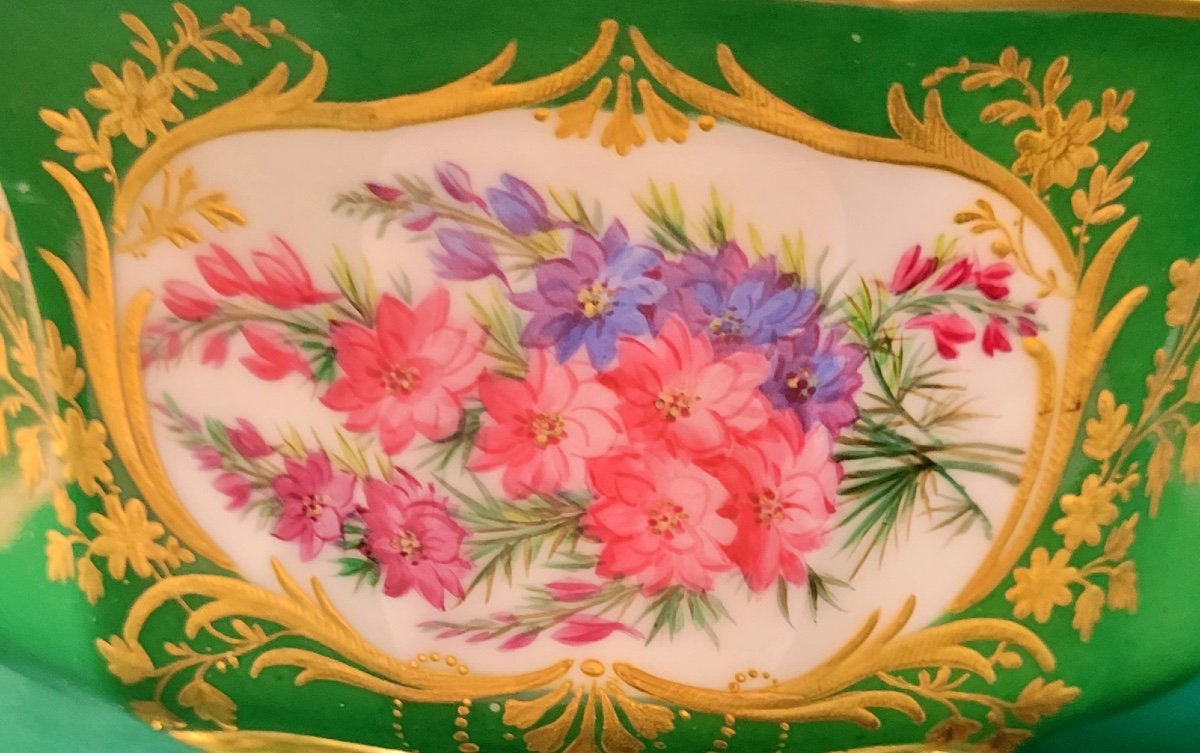 Cup With Cherries-paris Porcelain-jp Feuillet-floral Decor-gilding-circa 1830-photo-4