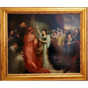 Oil Painting-georges Clint-repudiation Of Queen Catherine Of Aragon-1830