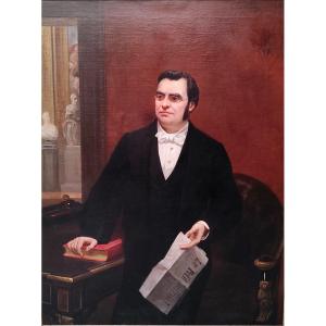 Bout-oil On Canvas-signed-emile Lassale-portrait Of Moïse Polydore Millaud-1867