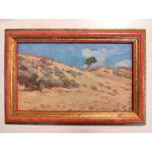 Oil On Panel—signed—françois Corbellini—the Corsican Maquis—1955