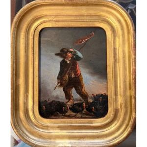 The Turkey Herder Surprised By A Gust Of Wind – Italian School (abruzzo) – Paolo Michetti