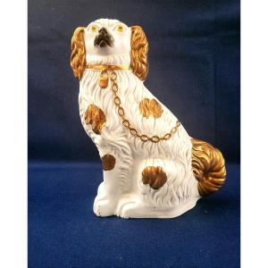 Dog-porcelain Of Paris And Gold-late 19th