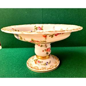 JACOB PETIT-PORCELAINE DE PARIS-COUPE &Agrave; FRUITS-MONOGRAMM&Eacute;E-DECOR FLORAL ET DORURE