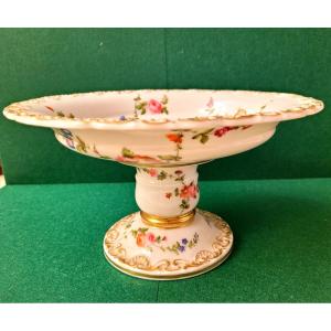 Jacob Petit-paris Porcelain-fruit Bowl-monogrammed-floral Decor And Gilding
