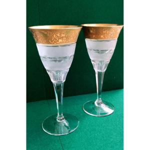 Pair-wine Glasses-crystal-moser-model Splendid-24k