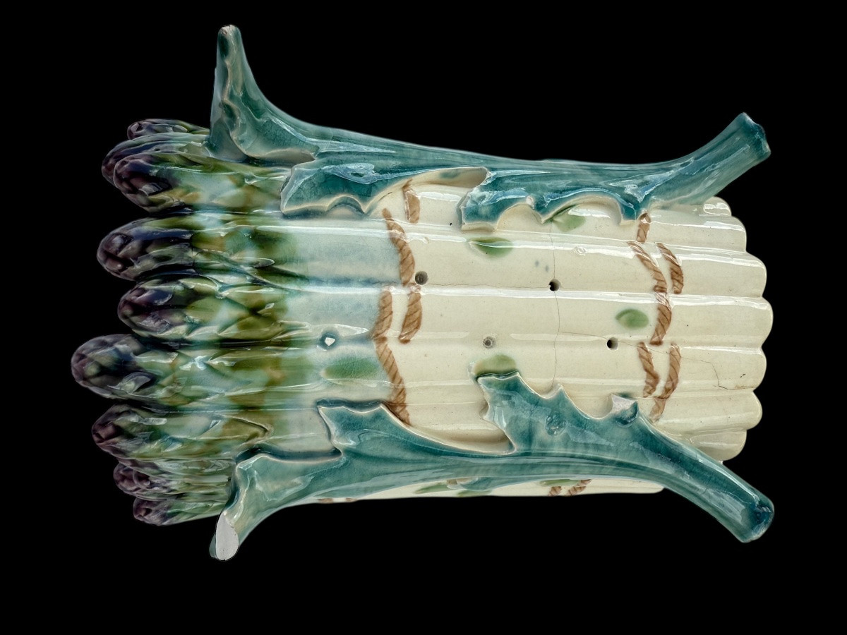 Luneville Barbotine Asparagus Dish And Drainer-photo-3