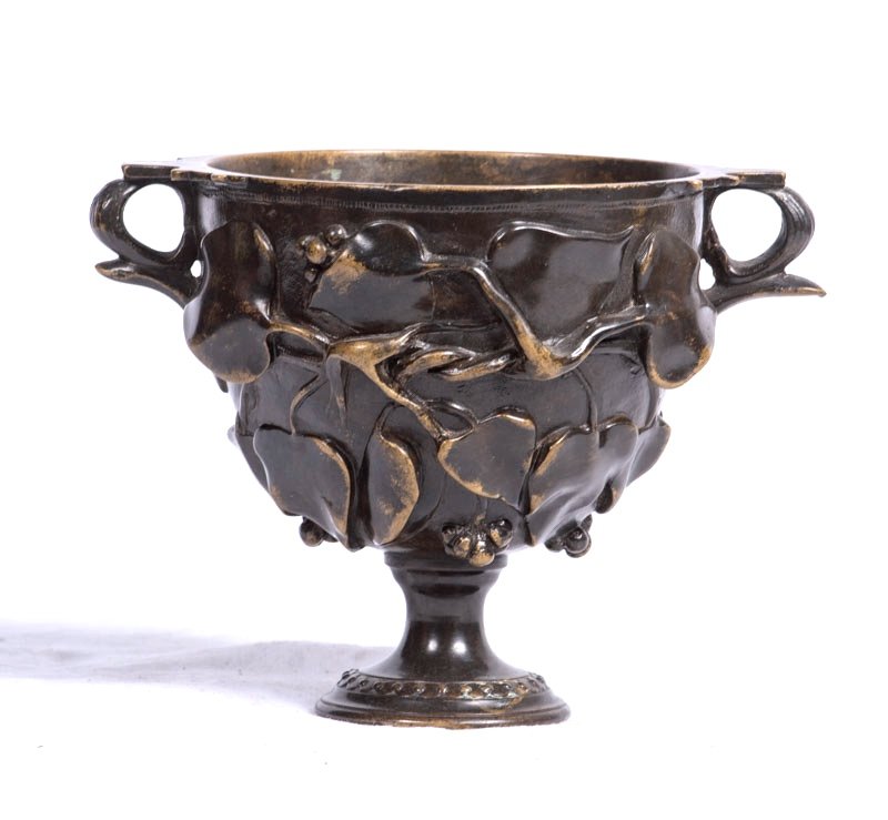 Coupe Art Nouveau Sur Piédouche Inspirée De l'Antique - Bronze à Patine Brune